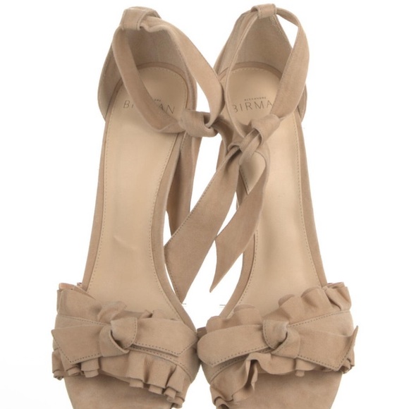 Women’s Suede Heels, Alexandre Birman Clarita w/ Bow & Ruffle, Size 39 - Picture 3 of 9